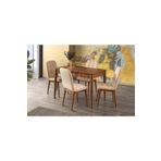 SİVAS GÖZDE MOBİLYA Kahverengi Açılır Mdf Mutfak Masa Sandalye Takımı 70x110cm SLVR4DRU