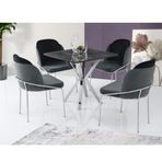Sivas Gözde Mobilya Karen 80x80 CM High Gloss Mutfak Masa 4 Sandalye Seti