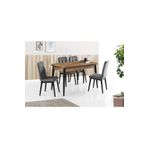 SİVAS GÖZDE MOBİLYA Kelebek Açılır Mdf Mutfak Masa Sandalye Takımı 75x130cm KLBK1315DRU2144