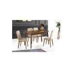 SİVAS GÖZDE MOBİLYA Kelebek Açılır Mdf Mutfak Masa Sandalye Takımı 75x130cm KLBK1316DRU2065
