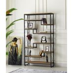 Sivas Gözde Mobilya Labirent 100x30x183 CM Dekoratif Metal Ahşap Kitaplık