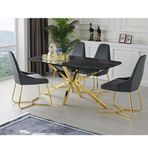 Sivas Gözde Mobilya Lara Çapraz High Gloss 90x160 CM Yemek Masası ve Sandalye Takımı