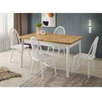 Sivas Gözde Mobilya Lotus 90x145 cm Ada Ağaç Açılır Yemek Masa Sandalye Takımı