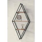 Sivas Gözde Mobilya Modern Tarz Ahşap Metal Karo 3 Raflı Dekoratif 65x28x140 cm Kitaplık
