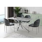 Sivas Gözde Mobilya Polo Çapraz High Gloss 90x180 cm Yemek Masası ve Sandalye Takımı