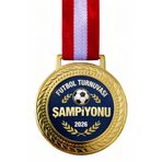 siverek reklam Futbol Turnuvası Şampiyon Madalyası 2026 – Altın Renk Ödül Madalyası 5.5 cm Kurdeleli
