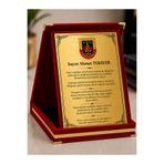 siverek reklam Kişiye Özel Jandarma Teşekkür Plaketi 16x21 cm Gold Metal – Kırmızı Kadife Kutulu Tayın Hediyesi