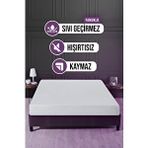 Sıvı Geçirmez Yatak Alezi Pamuklu 140x200cm Fitted Baza+30cm Beyaz