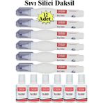 Sıvı Silici Daksil ve Kalem Daksil 12 Adet Cassa Fırçalı Sıvı Düzeltici Daksil Yazı Düzeltici Okul Ofis Büro Fırça Uçlu - Beyaz - 18 ml