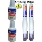 Sıvı Silici Daksil Ve Kalem Daksil 4 Adet Fırçalı Sıvı Düzeltici Daksil Yazı Düzeltici Okul Ofis Büro Fırça Uçlu Daksi