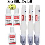 Sıvı Silici Daksil ve Kalem Daksil 6 Adet Cassa Fırçalı Sıvı Düzeltici Daksil Yazı Düzeltici Okul Ofis Büro Fırça Uçlu - Beyaz - 18 ml