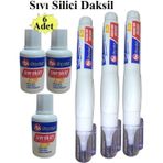 Sıvı Silici Daksil Ve Kalem Daksil 6 Adet Fırçalı Sıvı Düzeltici Daksil Yazı Düzeltici Okul Ofis Büro Fırça Uçlu Daksi