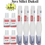 Sıvı Silici Daksil Ve Kalem Daksil 8 Adet Cassa Fırçalı Sıvı Düzeltici Daksil Yazı Düzeltici Okul Ofis Büro Fırça Uçlu