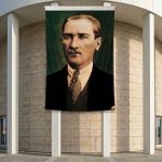 Sivil Başkumandan Gazi Mustafa Kemal Atatürk Poster Bayrak Premium Raşel Kumaş Ata6 2X3M