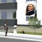 Sivil Mustafa Kemal Atatürk Portre Cephe Poster Bayrak -1,5x2,25 metre