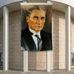 Sivil Mustafa Kemal Atatürk Portresi Poster Bayrak Premium Raşel Kumaş Ata2 2X3M