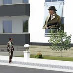 Sivil Mustafa Kemal Atatürk Poster Cephe Bayrağı - 1,5x2,25 metre