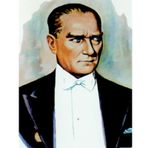 Sivil Takım Elbiseli Gazi Mustafa Kemal Atatürk Portre - Dış Cephe Poster Bayrağı -600x900 cm