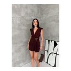 SIVON WEAR Kadın Kruvaze Drapeli Tokalı Mini Elbise Şık Gece Davet Abiye