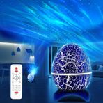 SIVQIKE LED yıldızlı gökyüzü projektörü, Galaxy projektör ışığı, beyaz gürültülü, dinozor yumurtası dekoratif gece lambası, uzaktan kumandalı gökyüzü projektörü, parti dekorasyonu