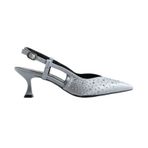 Sivri Burun Taş Detaylı Slingback Stiletto Kadın Ayakkabı | İnce Topuk Abiye Davet ve Özel Gün Şıklığı (Gri, EU Ayakkabı Beden Sistemi, Yetişkin, Kadın, Sayısal, Orta, 37)