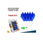 Sivri Mermi Tip Bijon Kapagi Plastik Mavi Renk 19 Mm Bijon Uyumlu 20 Adet -