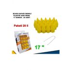 Sivri Mermi Tip Bijon Kapagi Plastik Sari Renk 17 Mm Bijon Uyumlu 20 Adet -