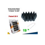 Sivri Mermi Tip Bijon Kapagi Plastik Siyah Renk 19 Mm Bijon Uyumlu 20 Adet -
