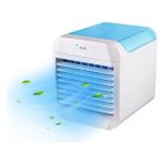 Six One Mini Hava Soğutucu Fan Taşınabilir Klima Sessiz USB Hava Soğutucu 7 Renkli LED Işık ile Kişisel Klima - Mavi (Yurt Dışından)