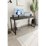 Siyah 140x60 Çalışma Masası, Bilgisayar Masası, Ofis Masası, Metal Ayaklı Siyah
