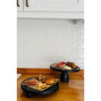 Siyah 2 Li Risus&lucca Top Ayaklı 29 cm ve 29 Ahşap Yuvarlak Pasta Sunum Servis Tabağı Seti