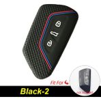 Siyah-2 Vw Volkswagen Golf 8 Mk Skoda Için Silikon Araba Anahtar Kılıfı Uzaktan Kumanda Koruyucu Kapak Deri 3 Buton Akıllı Anahtarlık Tutucu (Yurt Dışından) - araba anahtarı kapağı