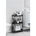 Siyah 3 Katlı Tekerlekli Düzenleyici Mutfak Ve Banyo Rafı Vesken