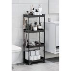 Siyah 4 Katlı Tekerlekli Düzenleyici Mutfak Ve Banyo Rafı Vesken
