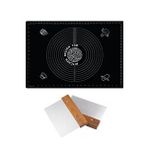 Siyah 45x65 Cm Silikon Hamur Açma Matı Ve Paslanmaz Çelik Ahşap Saplı Hamur Kesici Kazıyıcı Spatula Çok Renkli