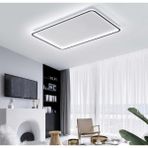 Siyah 60X40CM Dikdörtgen 3000K Işık Rengi,kumandalı LED Tavan Lambası,avize,modern Aydınlatma, Dekoratif Işık
