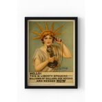 Siyah Ahşap Çerçeveli Liberty Speaking Poster – Vintage Özgürlük Heykeli Temalı Duvar Tablosu Siyah Çerçeveli 30 x 40