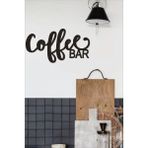 Siyah Ahşap Coffee Bar Duvar Dekoru - Mutfak Konsepti Cafe Kahve Köşesi Için 35 x 20 cm Mdf Tablo