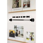 Siyah Ahşap Müzik Bar Duvar Dekoru - Salon Oturma Yatak Odası Için 100 x 20 cm Mdf Tablo