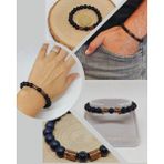 Siyah Akik & Oniks Taşı 8mm Unisex Tasarım Bileklik Hawaii Model (51330)