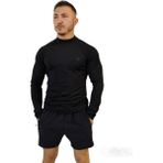 Siyah Aktif Basınç Erkek Antrenman Tişört, Koşu Fitness Ağırlık Terletmez Tişört - 2XL