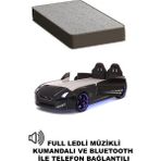 Siyah Arabalı Yatak Kapıları Açılan Gtr Full Ledli Kumandalı ve Müzikli + Ortopedik Yatak - 90 x 190 cm