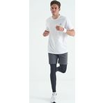 Siyah Arka Bilek Baskı Detaylı Yüksek Bel Slim Fit Aktif Spor Erkek Tayt - 84988