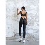 Siyah Arkası Büzgülü ( Scrunch Butt ) Spor Tayt Tulum - XL