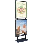 Siyah B2 50X70 Çift Kat Sac Tabanlı Çift Taraflı Reklam ve Kaldırım Panosu Twinboard Poster Panosu