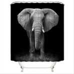 Siyah Backdrop Afrika Fil Leopar Aslan Desen Duş Perdesi Seti Vahşi Hayvan Baskı Banyo Ev Dekor Erkek Hediye Perdeleri | Duş Perdeleri (Yurt Dışından)