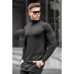 Siyah Balıkçı Yaka Erkek Triko Kazak 6306 - XL