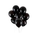 Siyah Balon Parlak Renkli 10'lu Paketli Balon 12 Inç - Siyah