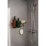 Siyah Banyo Düzenleyici Şampuanlık, Duş Rafı, 30,5X11x9,5 Cm (Yapıştır/Vidala) - (Aş-01)