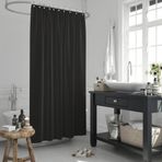 Siyah Banyo Perdesi - Duşakabin Perdesi, 180x200 Cm Ev Dekorasyon Perdeleri-Siyah Küvet Perdesi